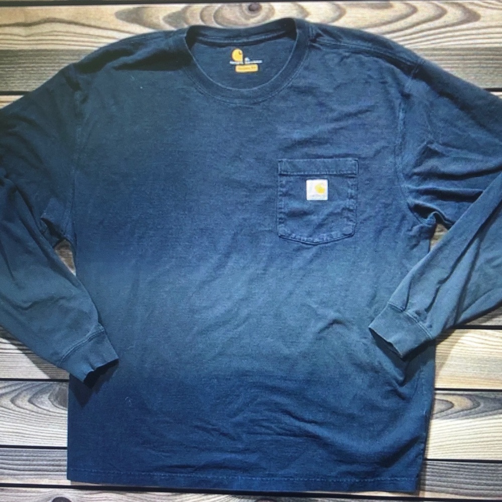 Carhartt Men's Long Sleeve Pocket T-Shirt - Dark Navy